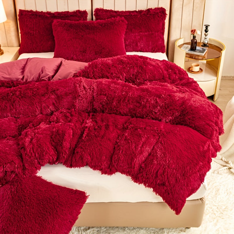 Ultrazachte Pluche Dekbedovertrek Set met Rits - Luxe & Comfort