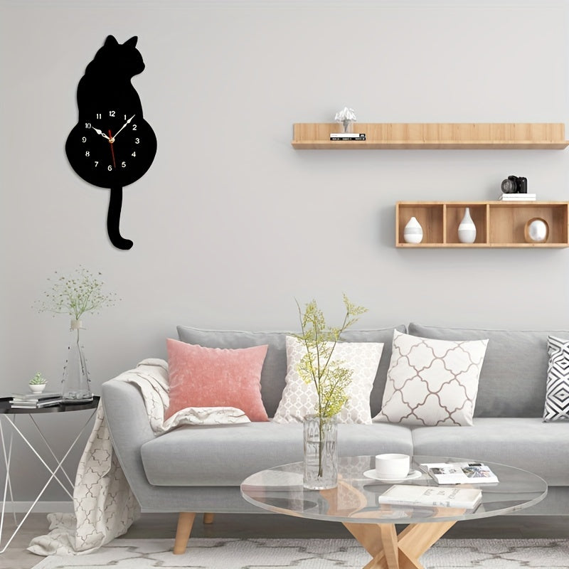 SwingTail Clock - Stil Schommelstaart Kat Wanddecoratie