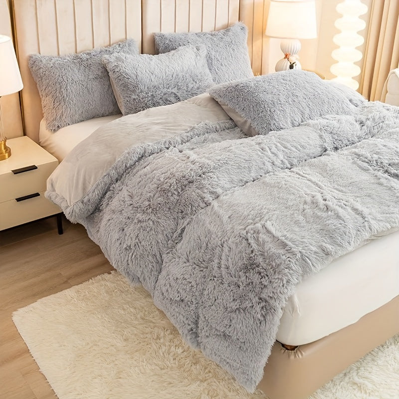 Ultrazachte Pluche Dekbedovertrek Set met Rits - Luxe & Comfort