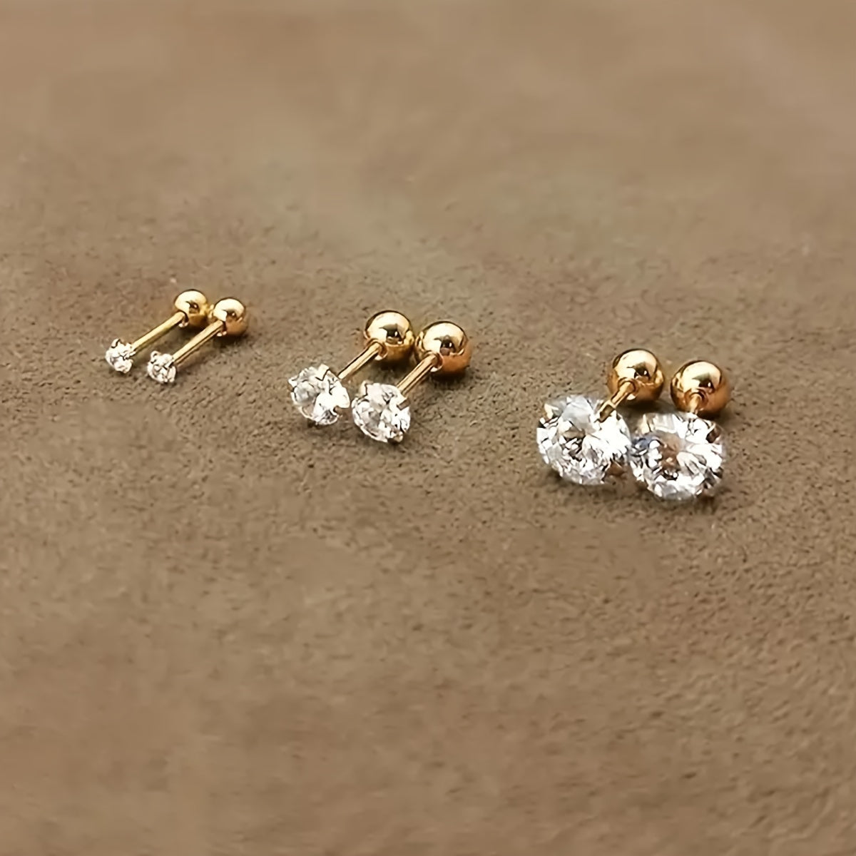 Lumen Sparkle - Tijdloze Titanium Zirkonia Oorknopjes