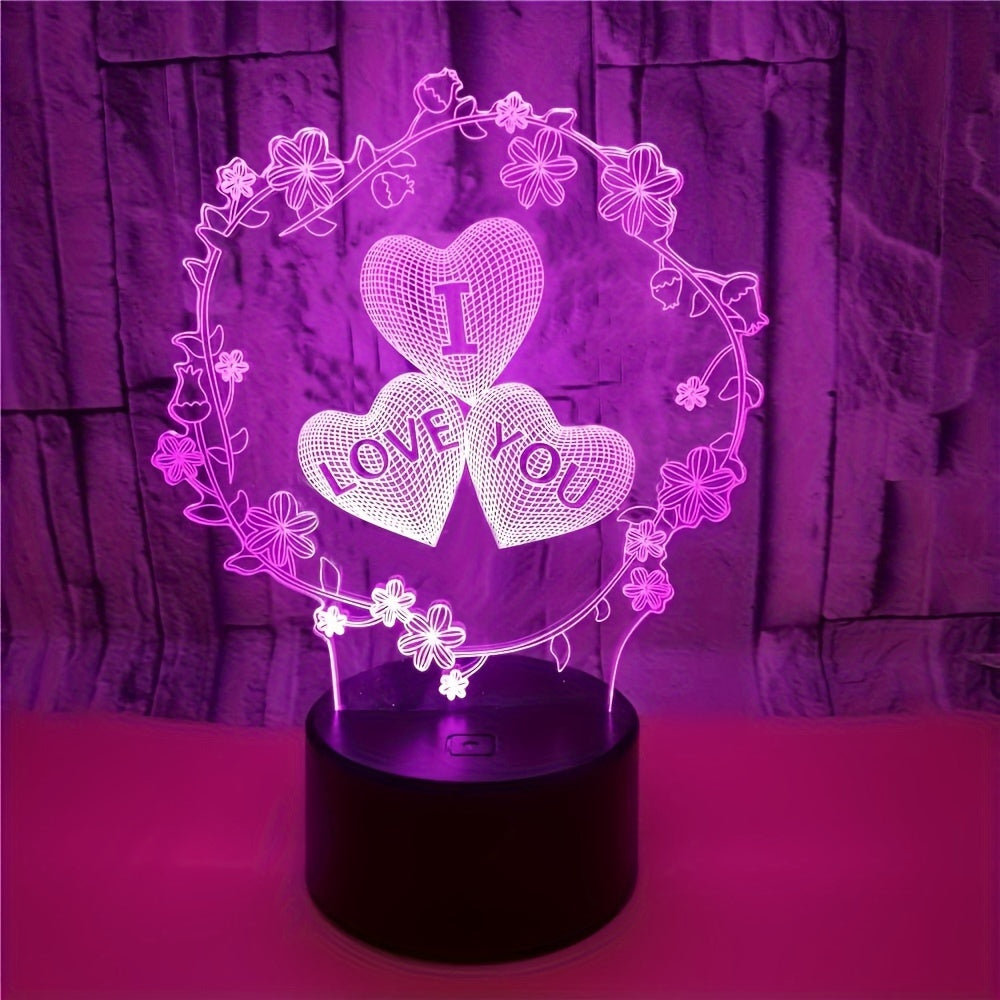 IllusionGlow - 3D Love Hart Nachtlamp