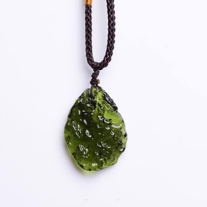 Alina's Enchanting Green Moldavite Pendant Necklace for Purification