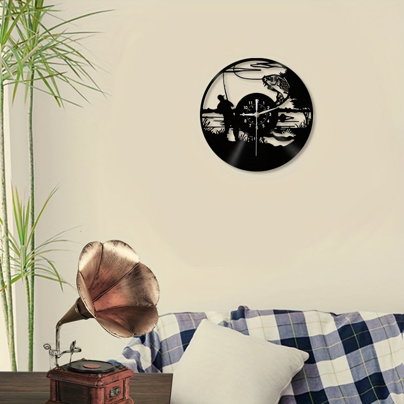 VinylCatch Clock - Retro Visserij Muurdecoratie