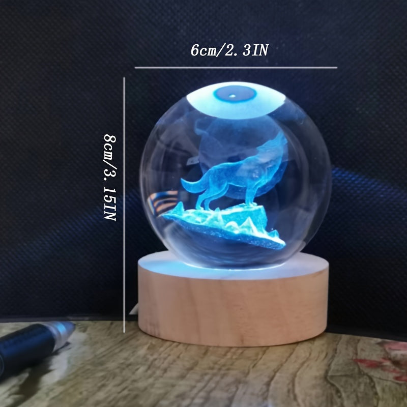WolfLamp – 3D Wolf Sneeuwbol LED Nachtlamp