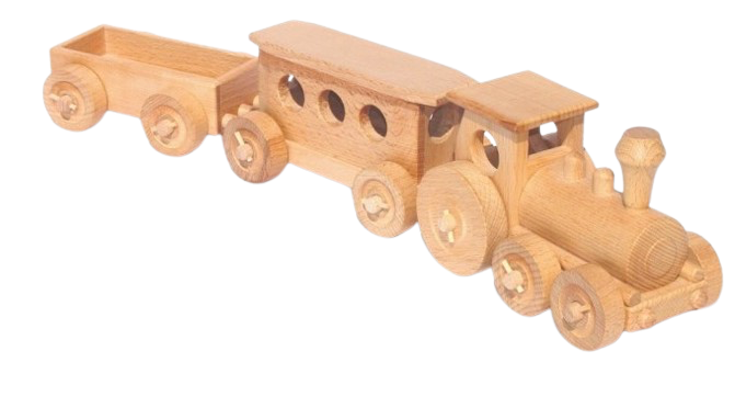 WoodenTrain - Speelgoed met Afneembare Wagons voor Kinderen