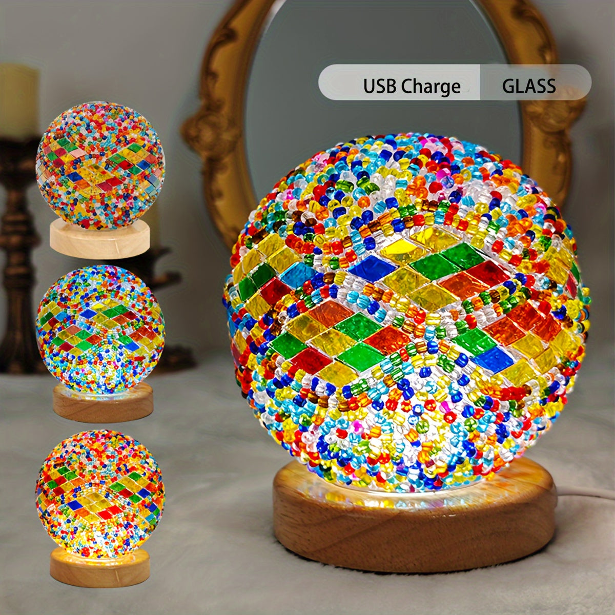 GlassArt Lamp – Verstelbare LED Tafellamp met Kleuren