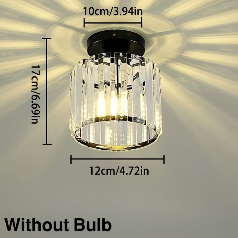 CrystalLuxe – Elegante Zwarte LED Plafondlamp met Kristal