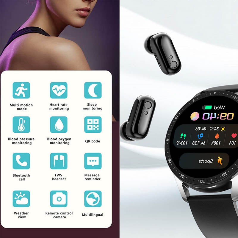 SmartLink Watch – Stijlvolle Smartwatch met Oordopjes