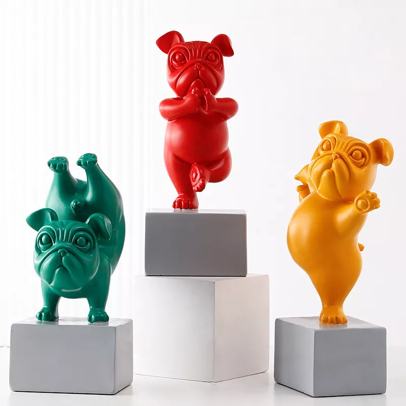 HappyPup Bulldog Sculptures - Speelse Interieurdecoratie voor Thuis