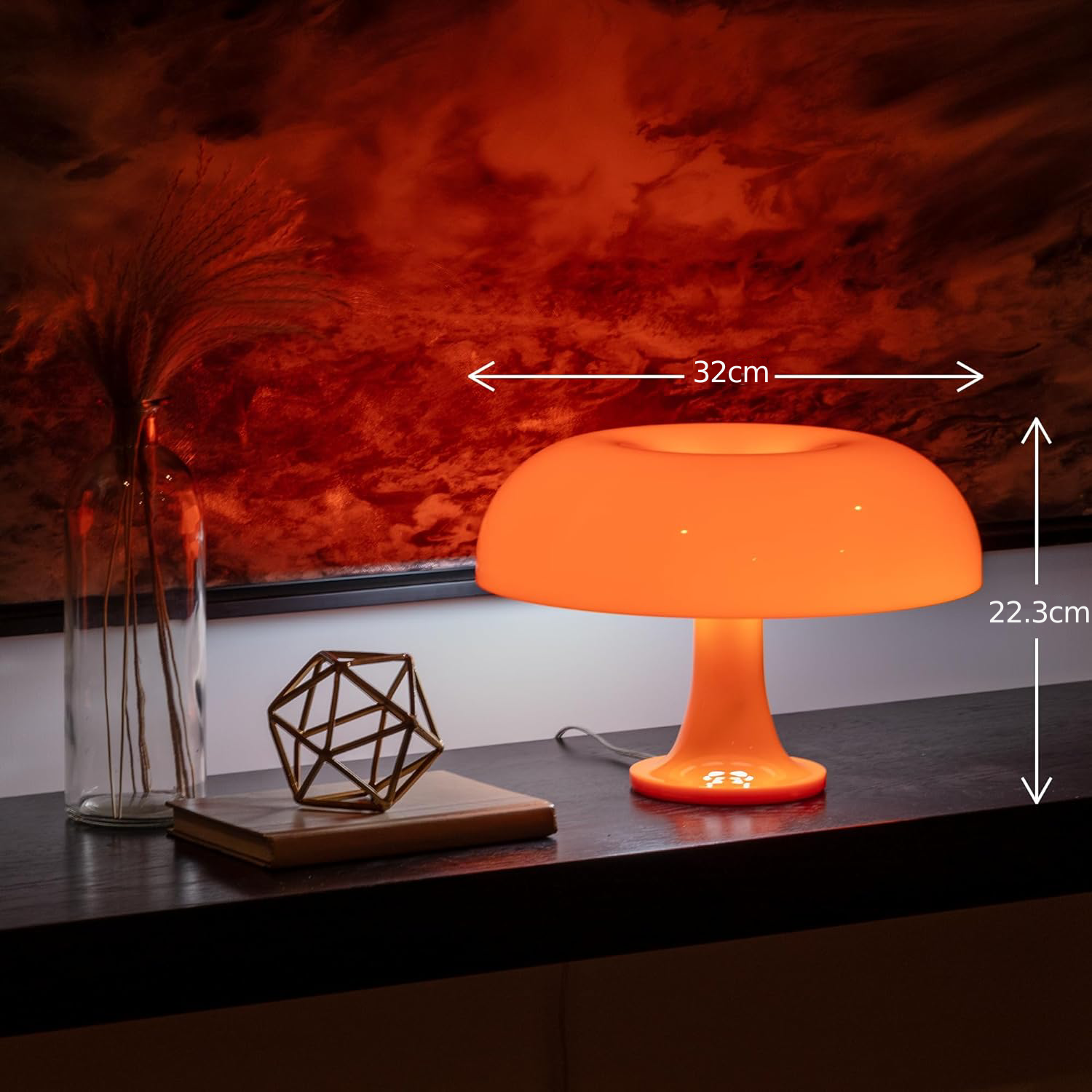 ScandiShroom - Retro Bauhaus Oranje LED Lamp