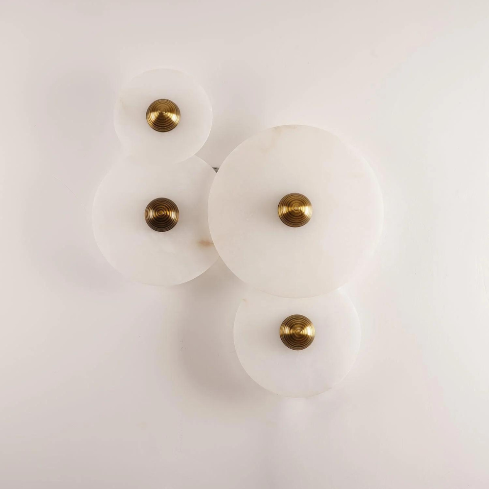 Aurora d'Or - Ronde Alabaster/Aluminum Wandlamp