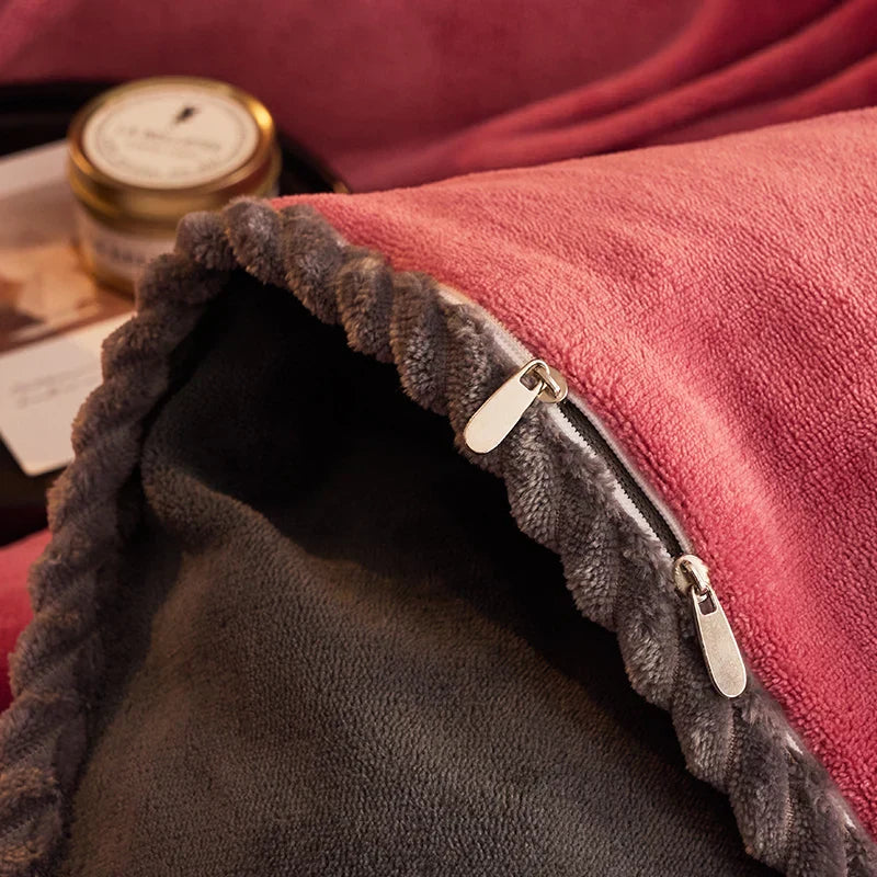 PlushHaven Luxe Fluweel Dekbedovertrekset – Kingsize Warmte & Comfort