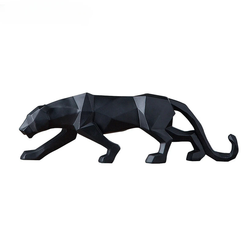 PantherSculpt – Strakke Zwart-Witte Panter Beelden