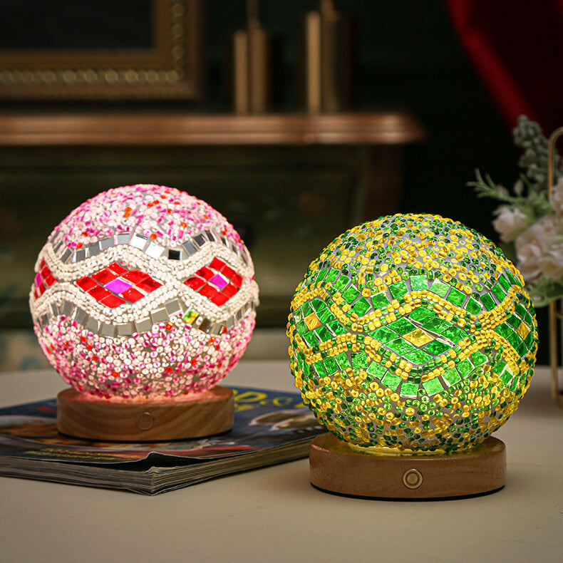 BohoCharm - Moderne USB Tafellamp met Hout en Glas