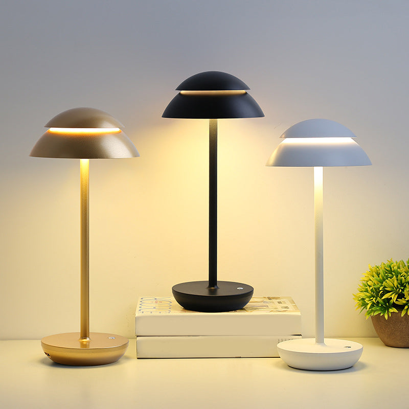 Aurelia Noire - Oplaadbare Draadloze Tafellamp met Ingebouwde LED-verlichting en Batterij