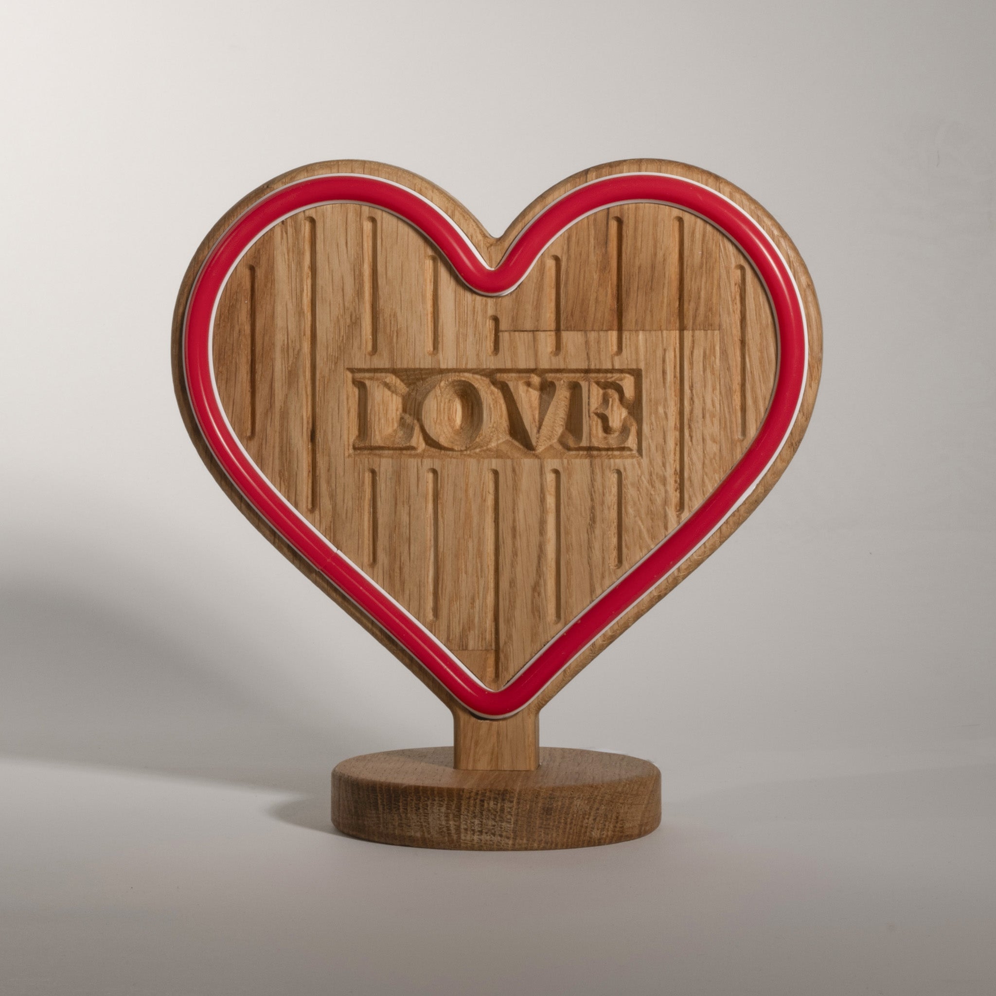 LoveGlow - Houten Neon Hart met Afstandsbediening
