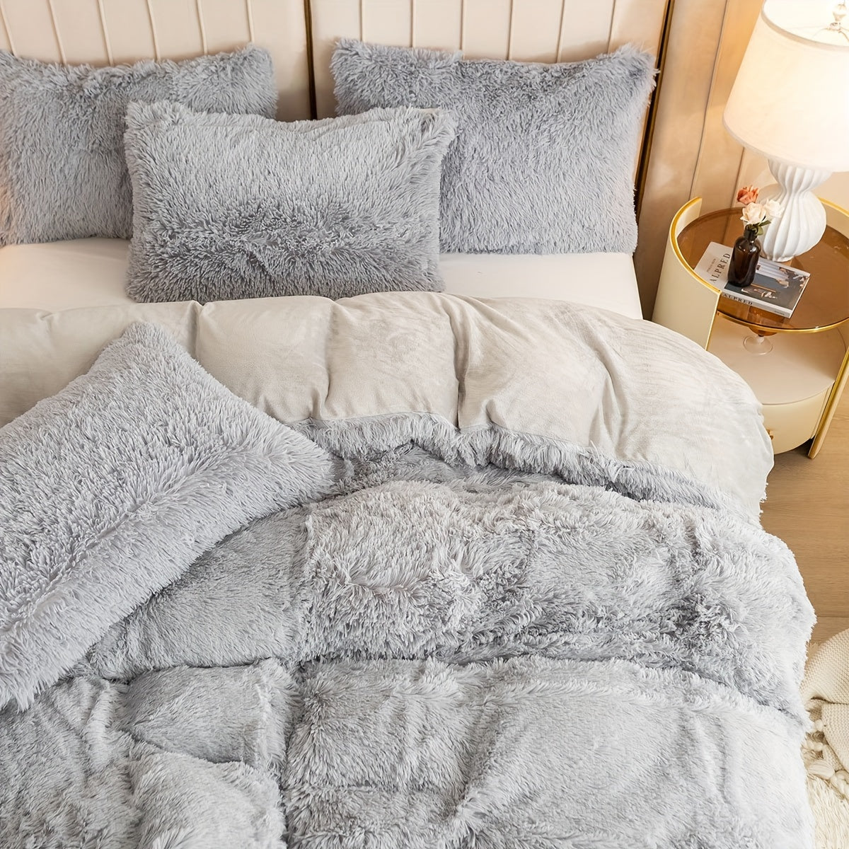 Ultrazachte Pluche Dekbedovertrek Set met Rits - Luxe & Comfort