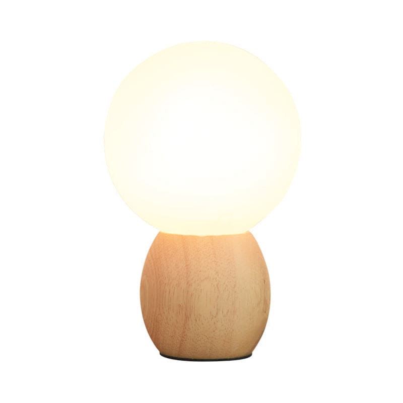 LumiOrb - Elegante Houten Nachtlamp met Glazen Bollen
