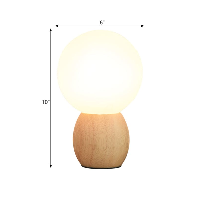 LumiOrb - Elegante Houten Nachtlamp met Glazen Bollen
