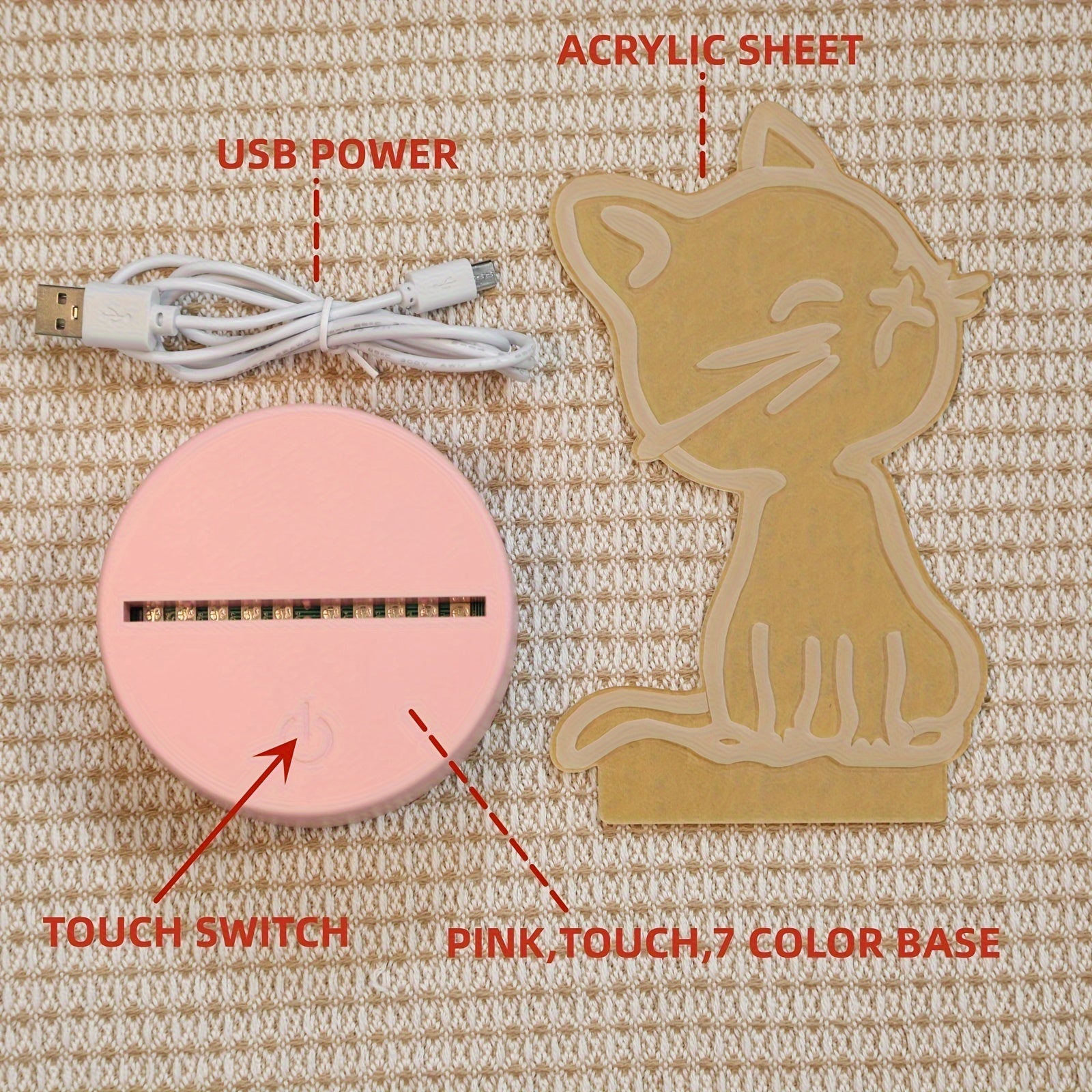 GlowPaw - 3D Touch-Nachtlamp voor Katten