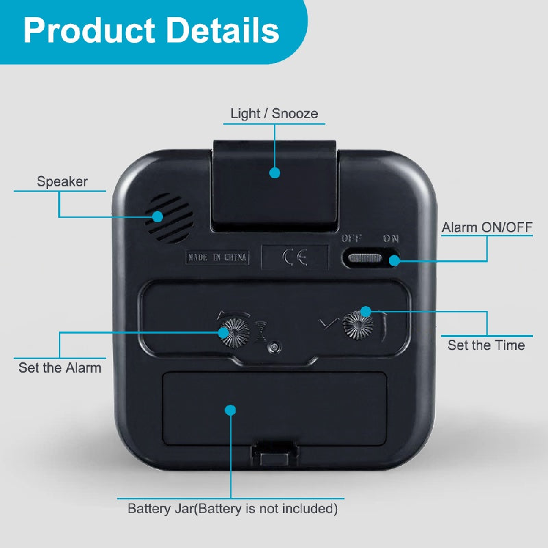 SilentGlow Clock – Minimalistische Analoog Wekker met Snooze
