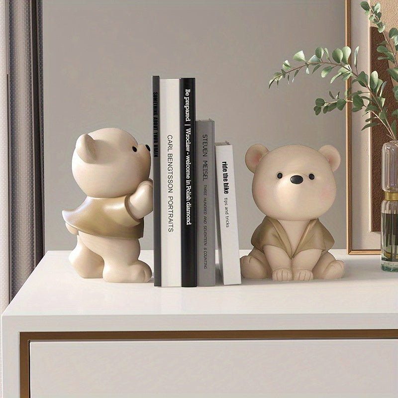 CharmingBear – Speelse Boekensteunen van Hars voor Decoratie