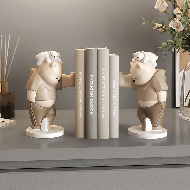 CharmingBear – Speelse Boekensteunen van Hars voor Decoratie