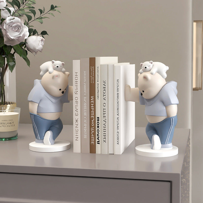CharmingBear – Speelse Boekensteunen van Hars voor Decoratie
