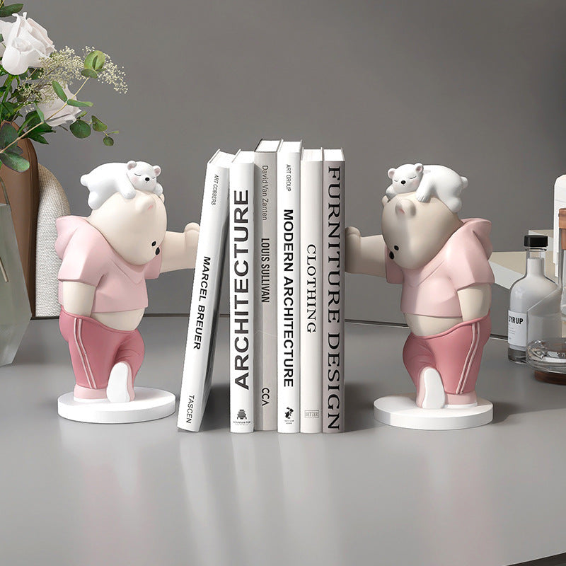 CharmingBear – Speelse Boekensteunen van Hars voor Decoratie