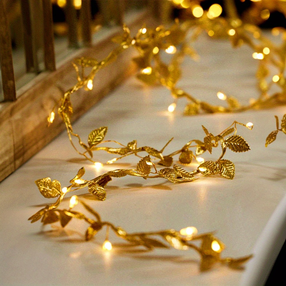 FairyLume – Elegante Gouden Blad Lichtslinger