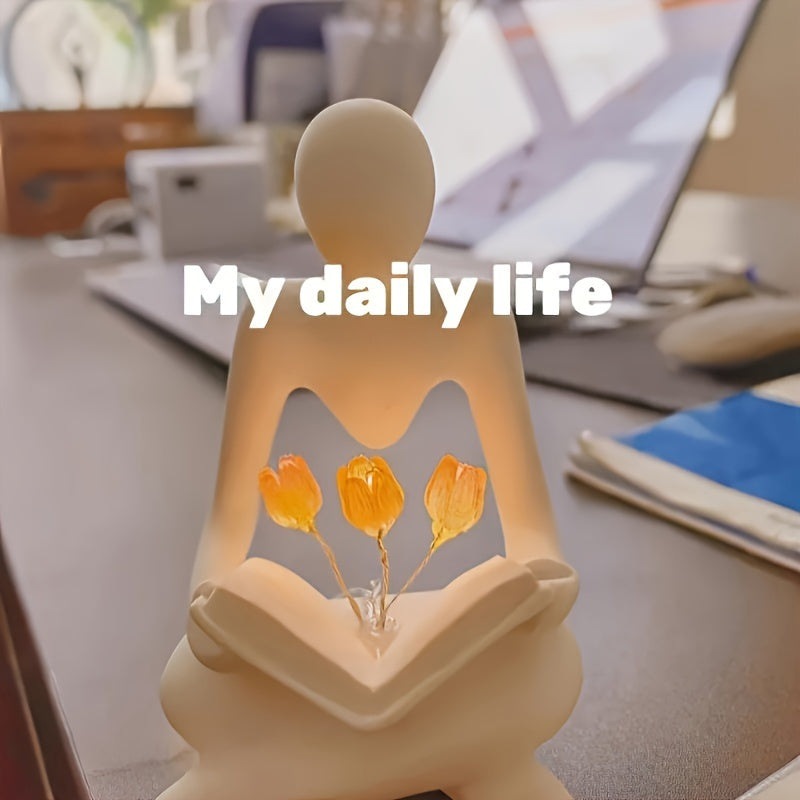 TulipGlow Lamp - Abstracte Tulp Nachtverlichting voor Slaapkamer
