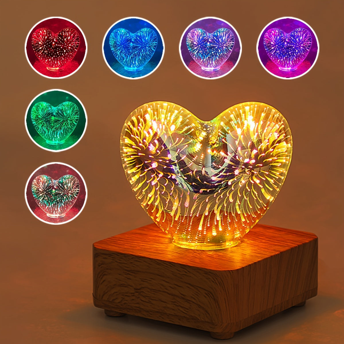 HeartGlow - 3D Hart LED Nachtlamp - USB Verlichting