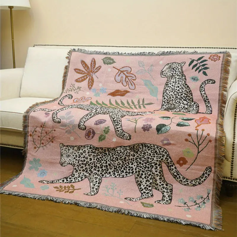 Boho Luxe Tijger Katoenen Deken - Elegantie en Comfort Voor Jouw Interieur