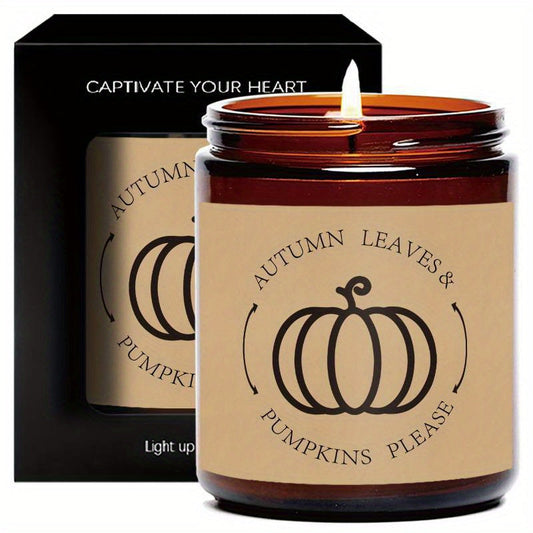 AutumnGlow – Geurkaars met Herfstbladeren & Pompoenen