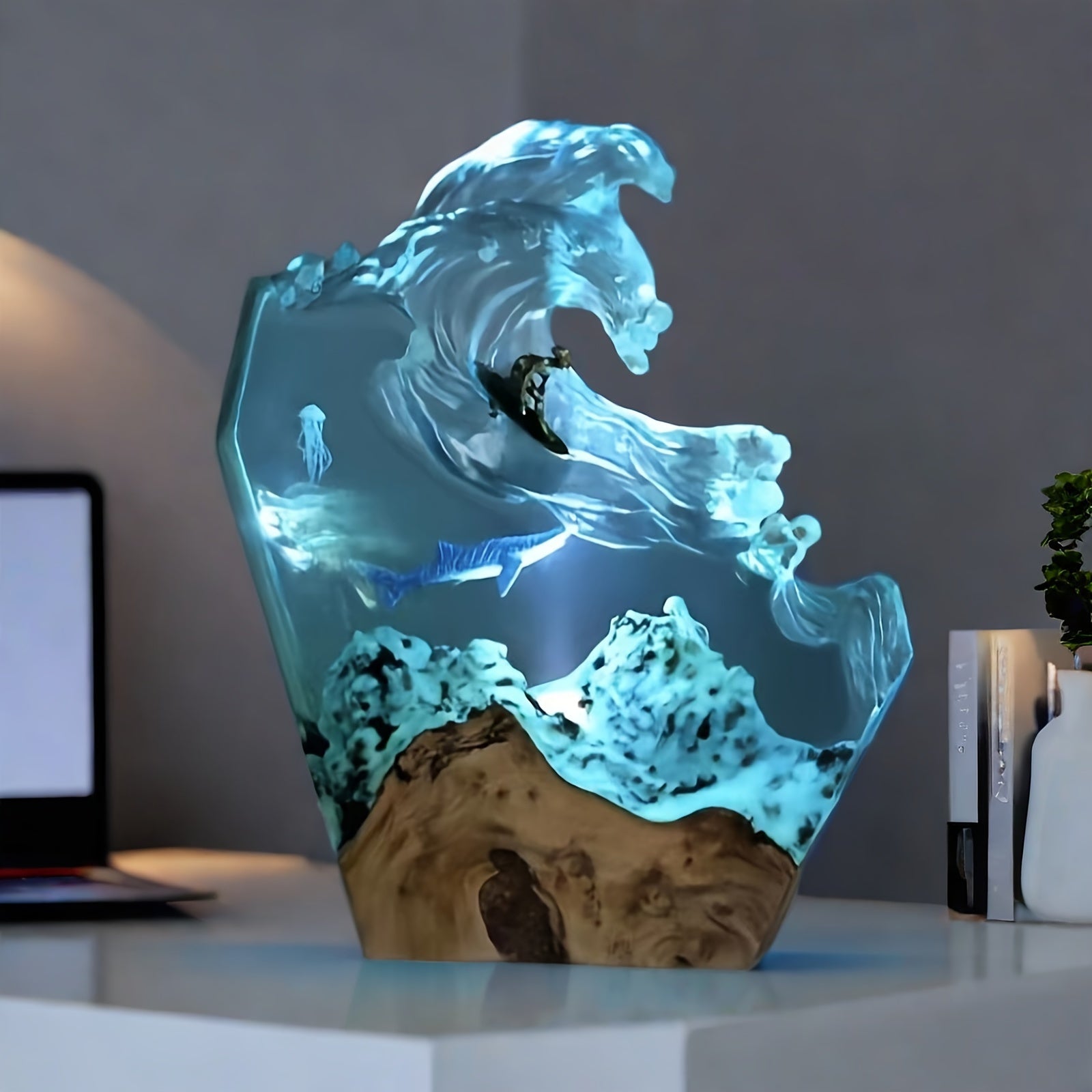 OceanGlow Lamp - Unieke Harslamp met Walvismotief