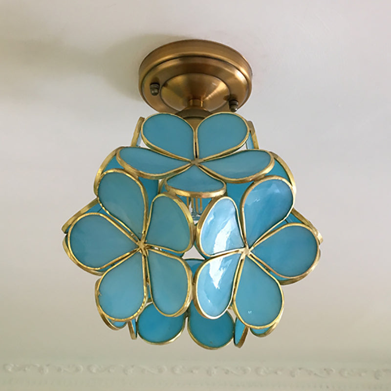 FloralGlow Retro Plafondlamp - Retro Tiffany Plafondlamp voor een Betoverend Interieur