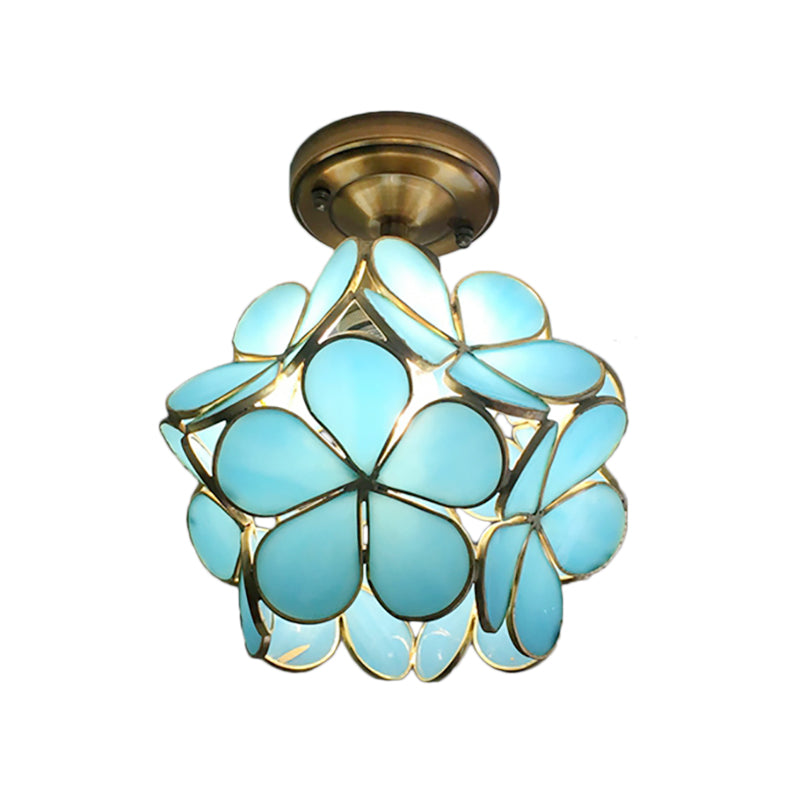 FloralGlow Retro Plafondlamp - Retro Tiffany Plafondlamp voor een Betoverend Interieur