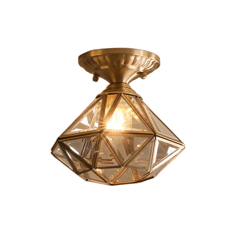 StarLuxe Ceiling - Traditionele Messing Plafondlamp met Glas