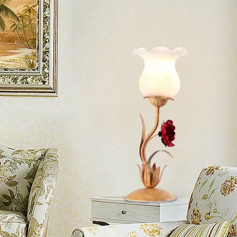 FloraGlow - Elegante Tafellamp met Bloemdesign