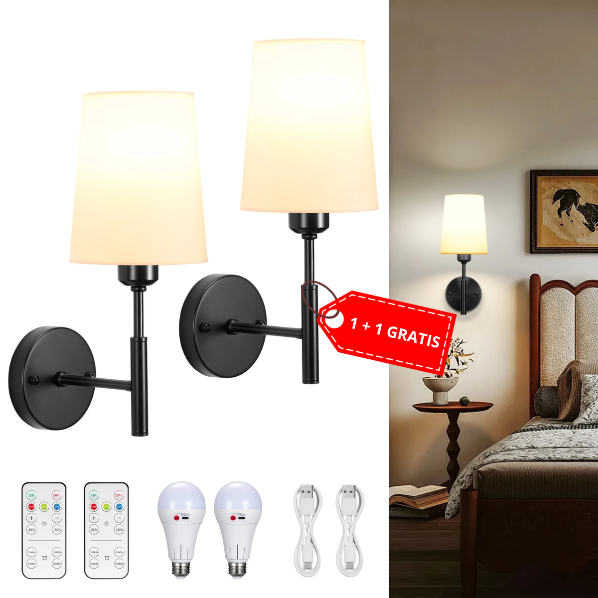 Nova Wandlamp™ - Draadloze Oplaadbare Wandlamp