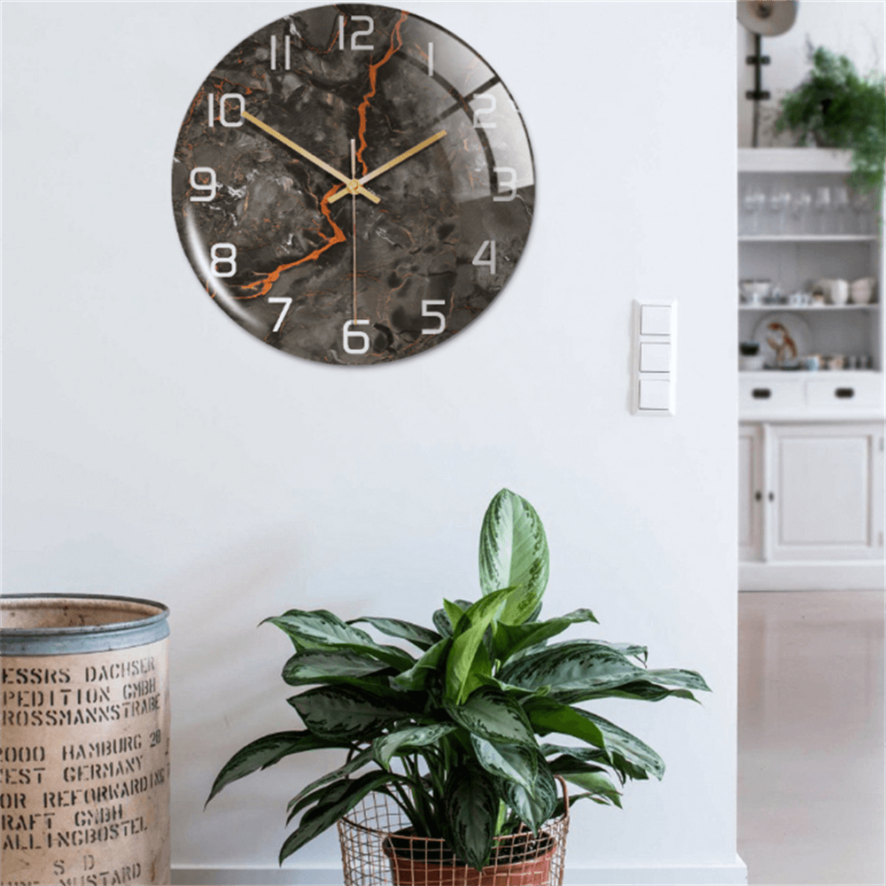 Stijlvolle Marmeren Wandklok met Geruisloze Mechanisme