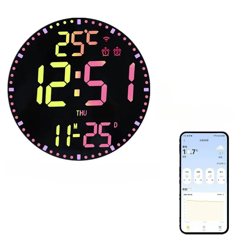 WiFiTime Clock - Slimme LED Wandklok met Kalender
