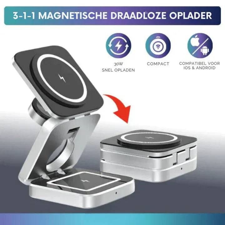 Infinite Power - 3-in-1 Draadloze Oplader voor Smartphones