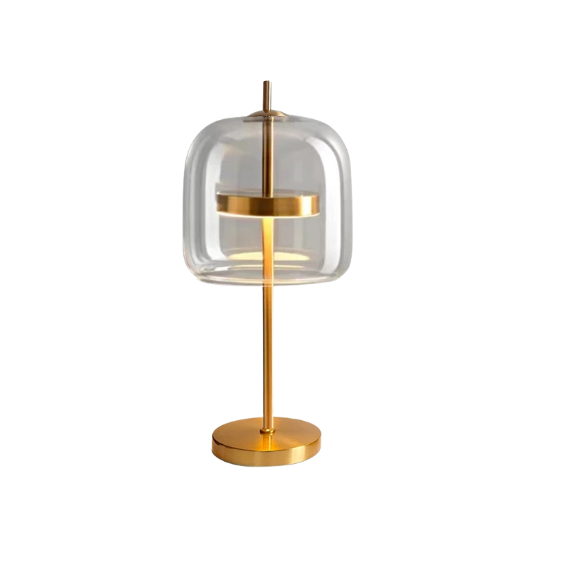 ChicNordik – Luxe Glazen Lamp met Gouden Basis