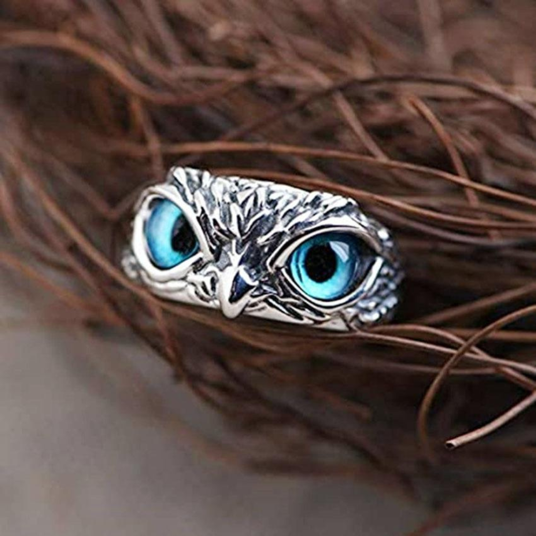 Ophelia Owl Charm Ring - Zilveren Bedelring voor Stijlvolle Looks