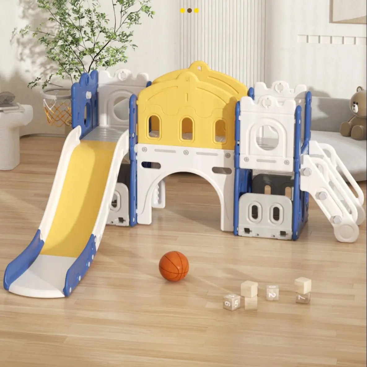 Mini Play Haven - Multifunctionele Schommel- en Glijbaan Set