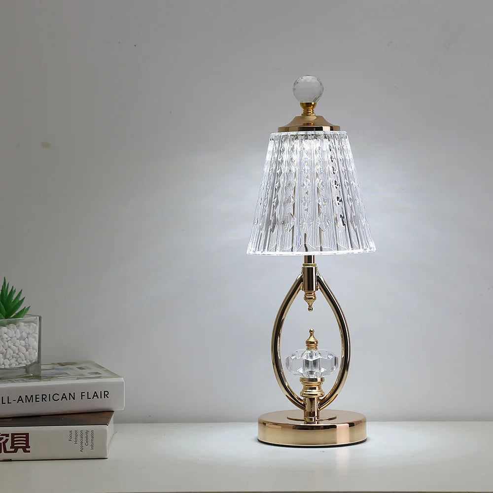 Vintage Kristallen Tafellamp - Elegante Vintage Kristallen Tafellamp voor Betoverende Sfeer