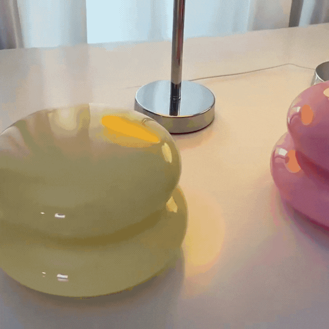 Elegante Macaron Glazen Tafellamp met USB - 3 Lichtkleuren