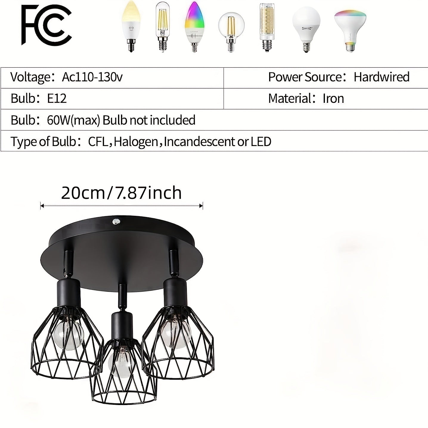 RusticGlow Lamp - Landelijke Zwarte Plafondlamp met Draaibare Kappen