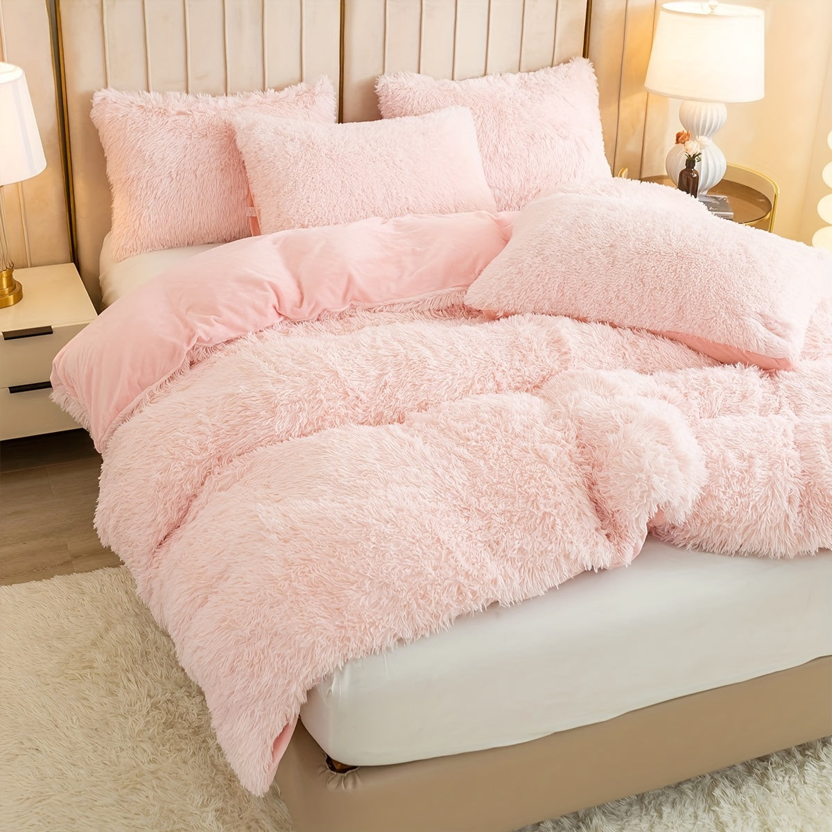 Ultrazachte Pluche Dekbedovertrek Set met Rits - Luxe & Comfort